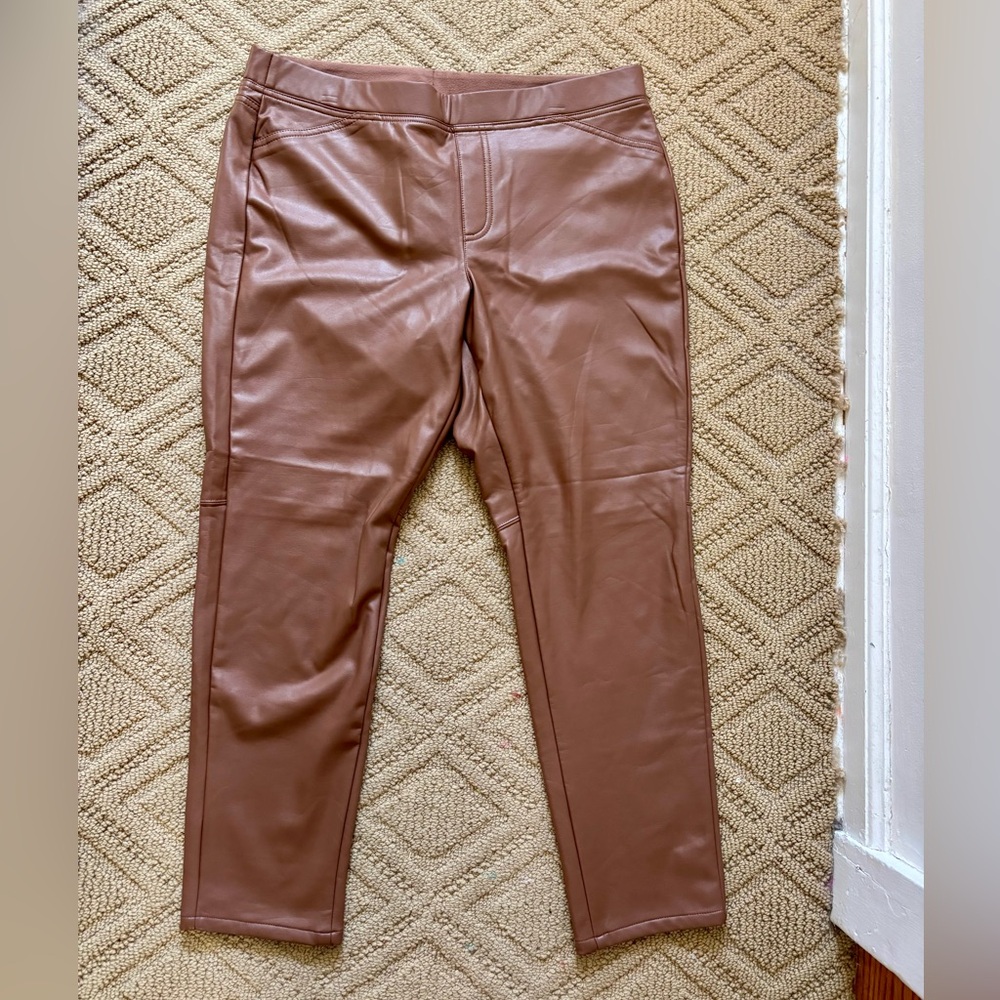 J. Jill Tan Faux Leather Jacket